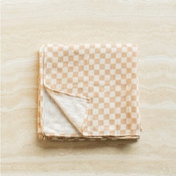 Nursery Bedding 2pc Set Bundle Checker Muslin Crib Sheet + Swaddle - Picture 2 of 2